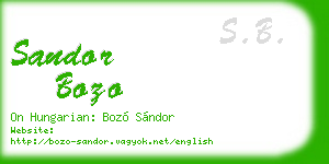 sandor bozo business card