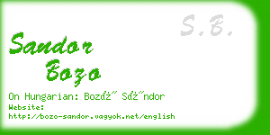 sandor bozo business card